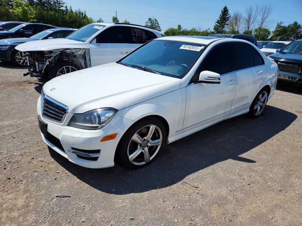2013 Mercedes-benz C class VIN WDDGF8AB4DA788198 COPART salvage auction — SIDE, ON - PERMIT NO BRAND - UNFIT, sold $2,350 on 2026-08-18 (photo 1)