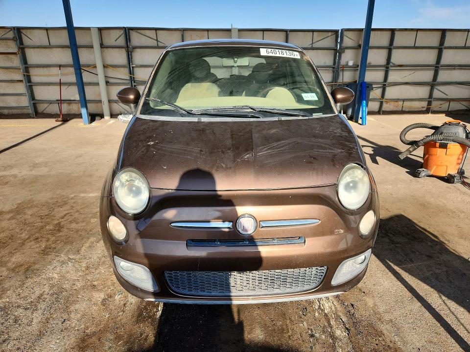 2013 Fiat 500 VIN 3C3CFFBR8DT596062 COPART salvage auction — REAR END, Tx - Certificate Of Title (P), sold $700 on 2026-08-14 (photo 5)