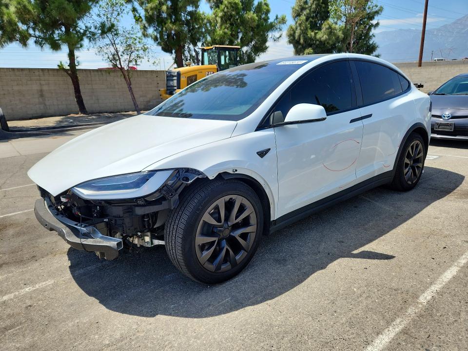 2023 Tesla Model x VIN 7SAXCBE55PF389271 COPART salvage auction — FRONT END, Ca - Salvage Certificate, sold $30,000 on 2026-09-15 (photo 1)