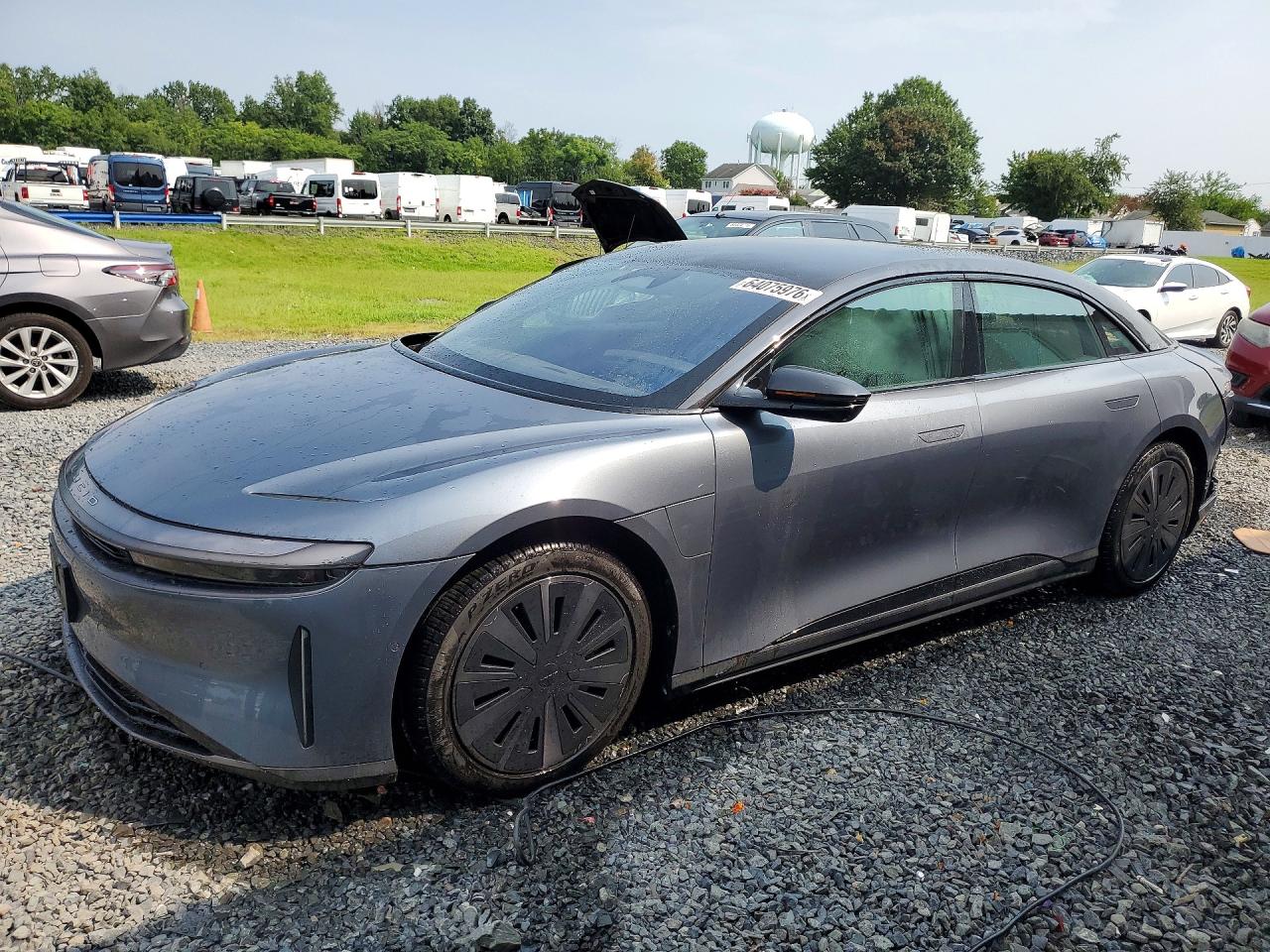 2025 Lucid Air VIN 50EA1GBA1SA005183 COPART salvage auction — Rear End, Sc - Salvage Title, sold $28,000 on 2026-09-25 (photo 1)