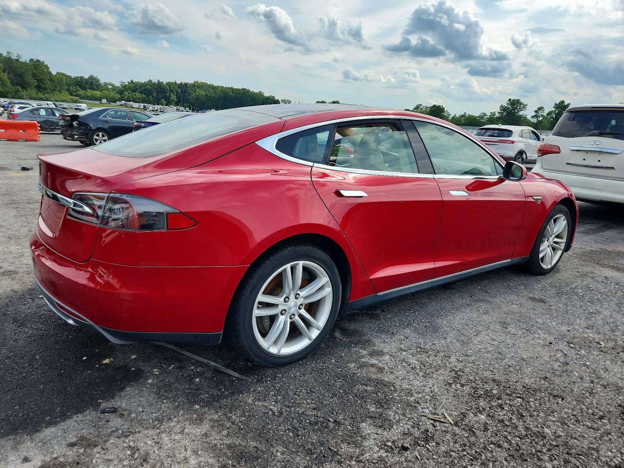 2014 Tesla Model s VIN 5YJSA1S10EFP43459 COPART salvage auction — Front End, IN - CERTIFICATE OF TITLE, sold $3,900 on 2026-09-11 (photo 3)