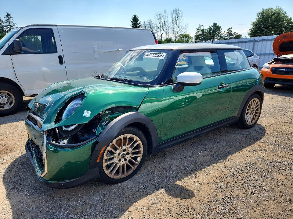 2025 Mini Cooper VIN WMW23GD05S2W12492 COPART salvage auction — FRONT END, On - Permit No Brand - Unfit, sold $8,200 on 2026-08-27 (photo 1)