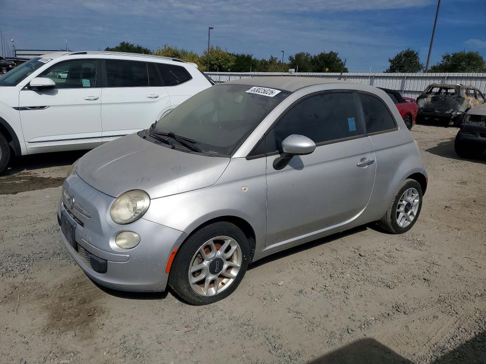 2012 Fiat 500 VIN 3C3CFFAR7CT123821 COPART salvage auction — NORMAL WEAR, CA - DIS/DLR/EXP ONLY CLEAN TITLE, sold $150 on 2026-08-18 (photo 1)