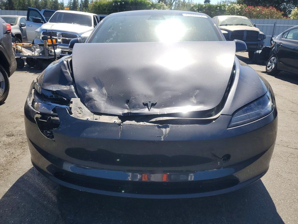 2025 Tesla Model 3 VIN 5YJ3E1EA4SF995103 COPART salvage auction — FRONT END, Ca - Salvage Certificate, sold $9,400 on 2026-09-01 (photo 5)