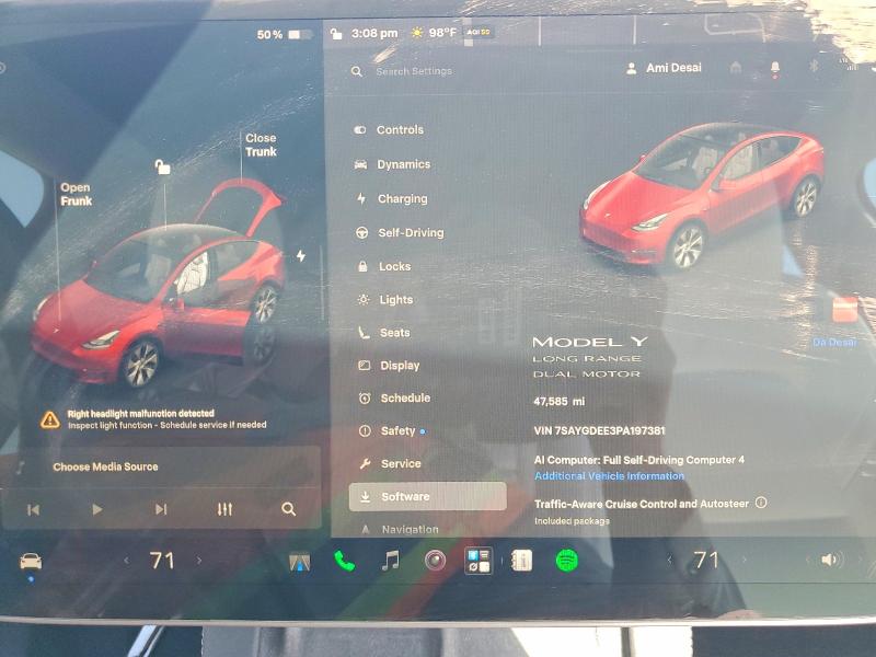 2023 Tesla Model y VIN 7SAYGDEE3PA197381 COPART salvage auction — SIDE, Ca - Salvage Certificate, sold $13,600 on 2026-08-28 (photo 9)