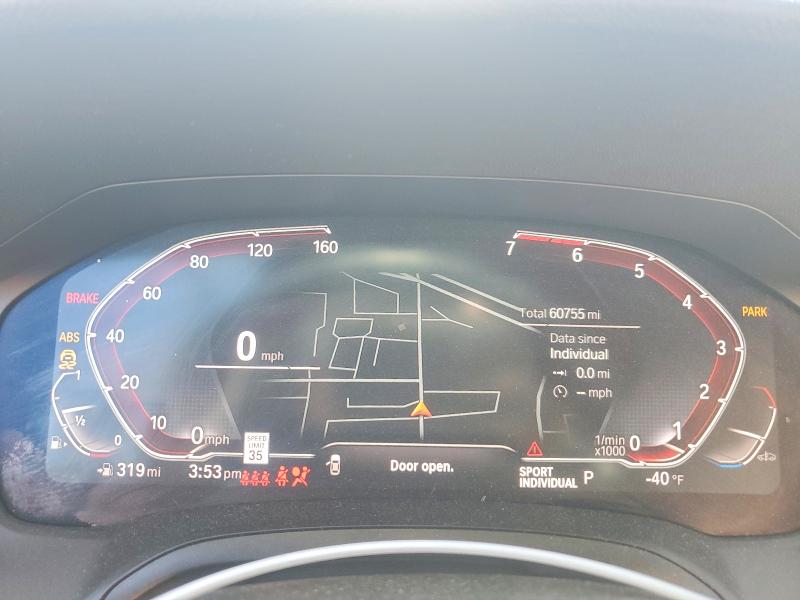 2020 BMW 3er VIN WBA5R1C02LFH37683 COPART salvage auction — FRONT END, Ca - Salvage Certificate, sold $9,700 on 2026-08-11 (photo 9)