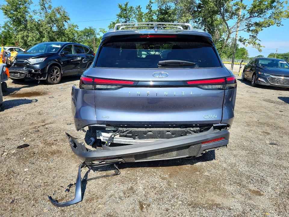 2024 Infiniti Qx60 VIN 5N1DL1GS8RC350313 COPART salvage auction — REAR END, MD - CERT OF SALVAGE > 75% DAMAGE (P), sold $12,200 on 2026-08-18 (photo 6)