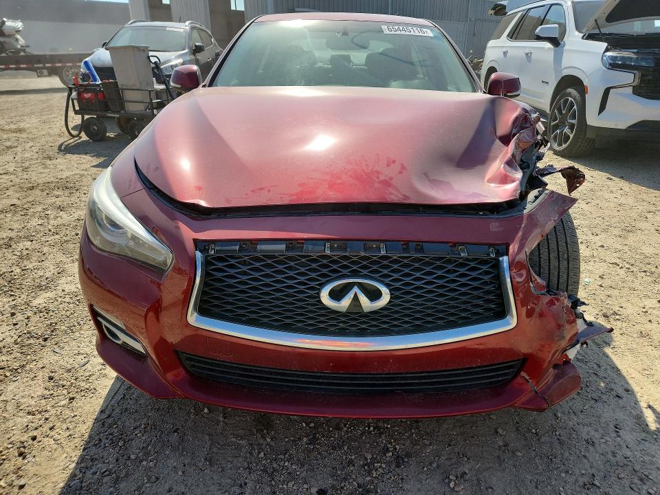 2014 Infiniti Q50 VIN JN1BV7AR6EM706036 COPART salvage auction — FRONT END, Ab - Bos - Salvage, sold $1,800 on 2026-08-27 (photo 5)