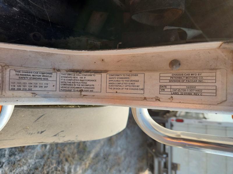 2003 VIN 1NPZLT0X13D714402 COPART salvage auction — MECHANICAL, TX - CLEAN TITLE EXPORT ONLY, sold $225 on 2026-09-17 (photo 9)
