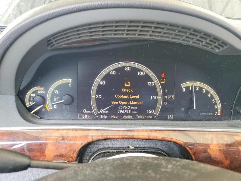 2008 Mercedes-benz S class VIN WDDNG86X48A159085 COPART salvage auction — MINOR DENT/SCRATCHES, Ga - Cert Of Title-Salvage, sold $925 on 2026-08-13 (photo 9)