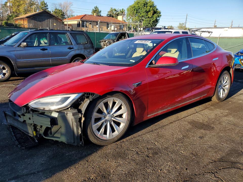 2016 Tesla Model s VIN 5YJSA1E21GF175598 COPART salvage auction — FRONT END, CO - PUBLIC - SALVAGE TITLE, sold $5,200 on 2026-08-27 (photo 1)