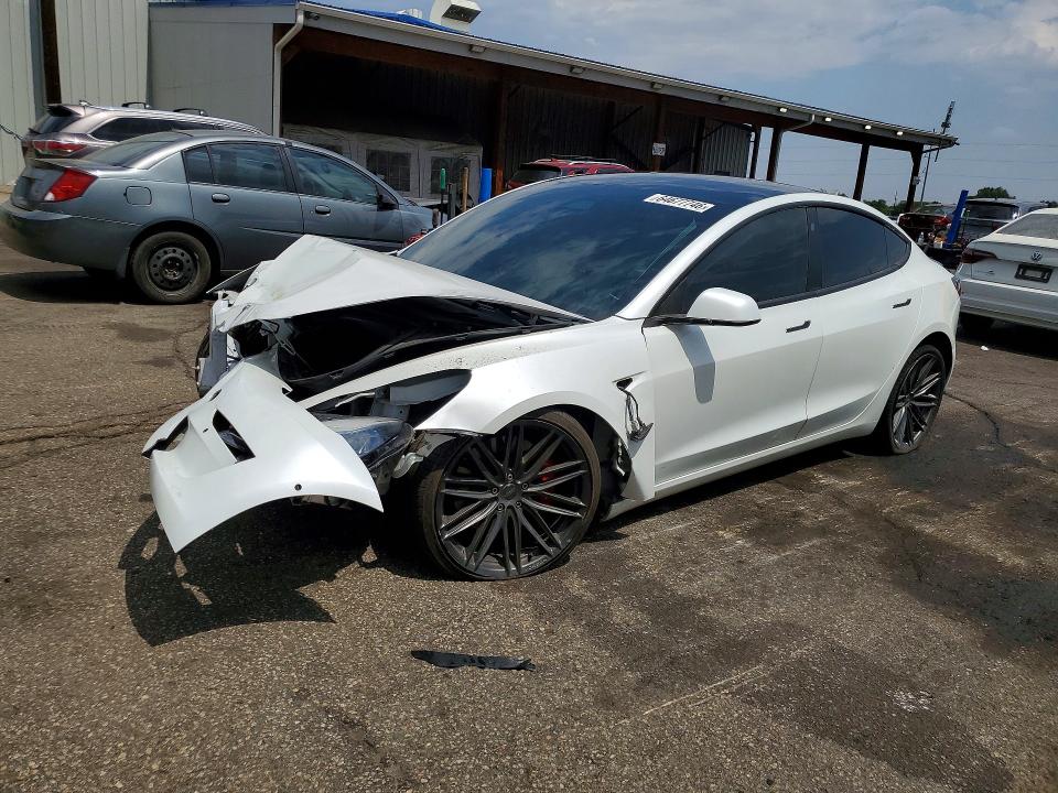 2020 Tesla Model 3 VIN 5YJ3E1EC8LF642138 COPART salvage auction — FRONT END, Co - Certificate Of Title, sold $750 on 2026-08-27 (photo 1)