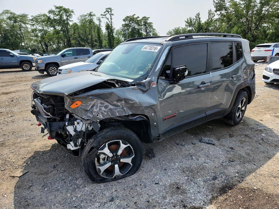 2022 Jeep Renegade VIN ZACNJDC17NPN68775 COPART salvage auction — FRONT END, VA - CERTIFICATE OF TITLE, sold $775 on 2026-08-20 (photo 1)
