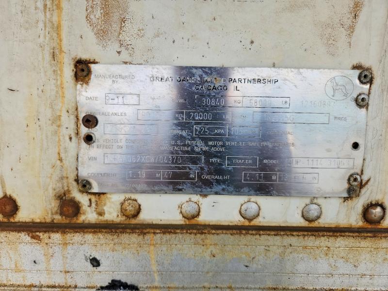 2012 Great dane Unknown VIN 1GRAA062XCW704370 COPART salvage auction — REAR END, PA - CERTIFICATE OF SALVAGE, sold $2,700 on 2026-10-01 (photo 8)