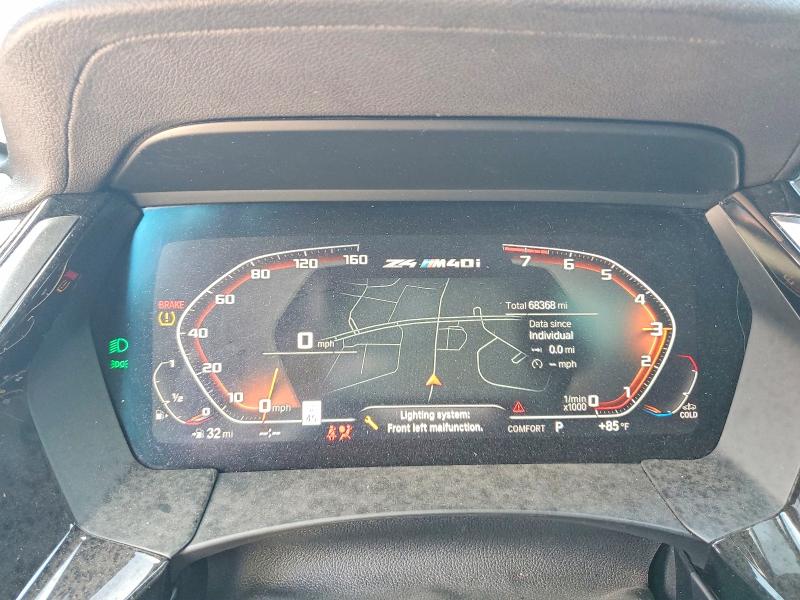 2020 BMW Z4 VIN WBAHF9C01LWW37544 COPART salvage auction — FRONT END, Tx - Salvage Vehicle Title, sold $11,100 on 2026-09-04 (photo 9)
