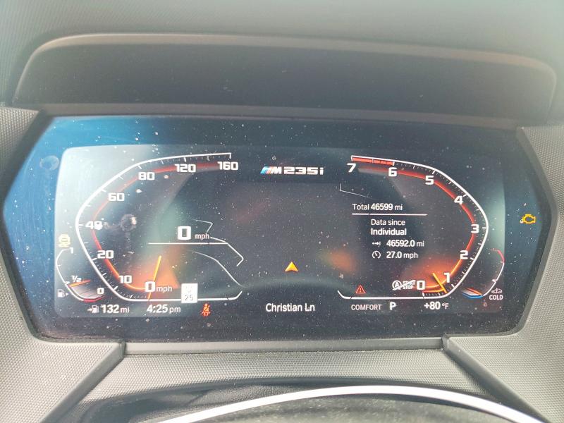 2022 BMW M2 VIN WBA13AL05N7K08321 COPART salvage auction — FRONT END, NY - MV-907A SALVAGE CERTIFICATE, sold $11,000 on 2026-09-17 (photo 9)
