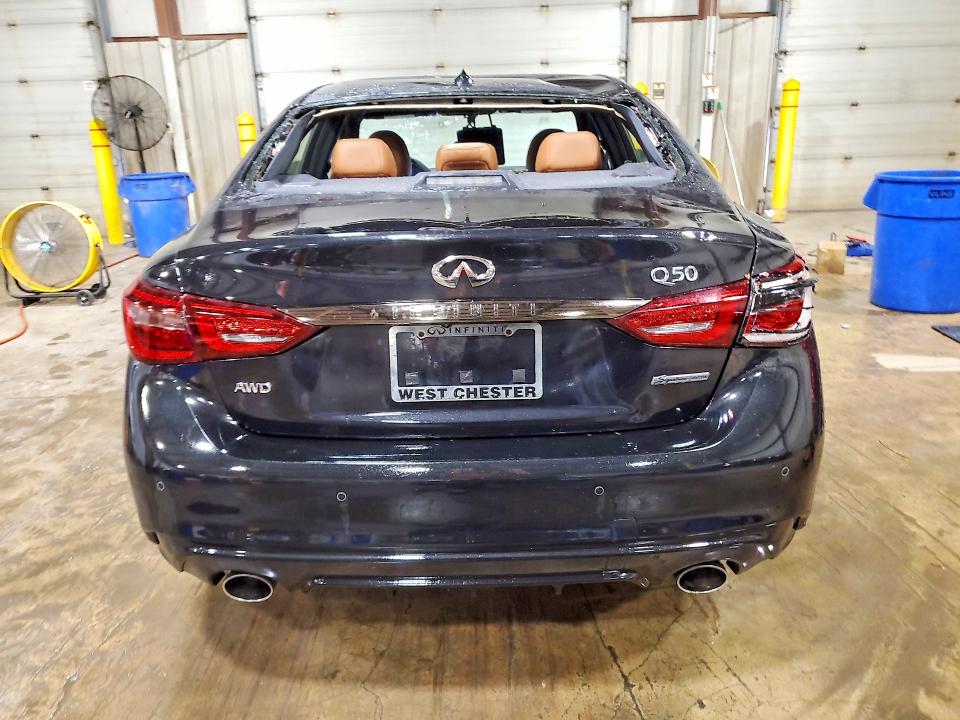 2021 Infiniti Q50 VIN JN1EV7CR5MM756208 COPART salvage auction — ROOF, Pa - Certificate Of Salvage, sold $7,100 on 2026-09-16 (photo 6)
