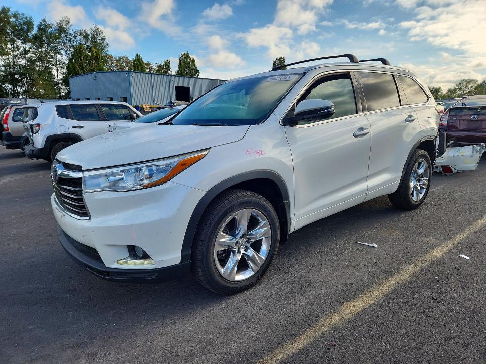 2015 Toyota Highlander VIN 5TDDKRFH1FS151593 — COPART salvage auction photo