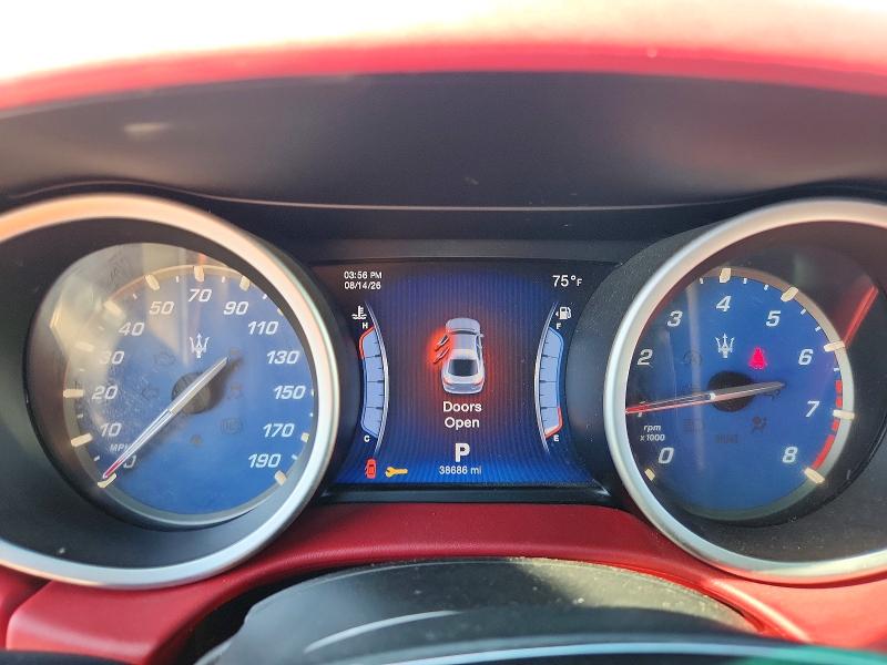 2014 Maserati Ghibli VIN ZAM57RTA8E1124024 COPART salvage auction — FRONT END, Ca - Dis/Dlr/Exp Only Clean Title (P), sold $5,300 on 2026-09-10 (photo 9)