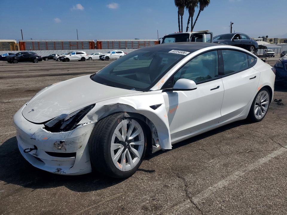 2022 Tesla Model 3 VIN 5YJ3E1EB7NF265344 — COPART salvage auction photo