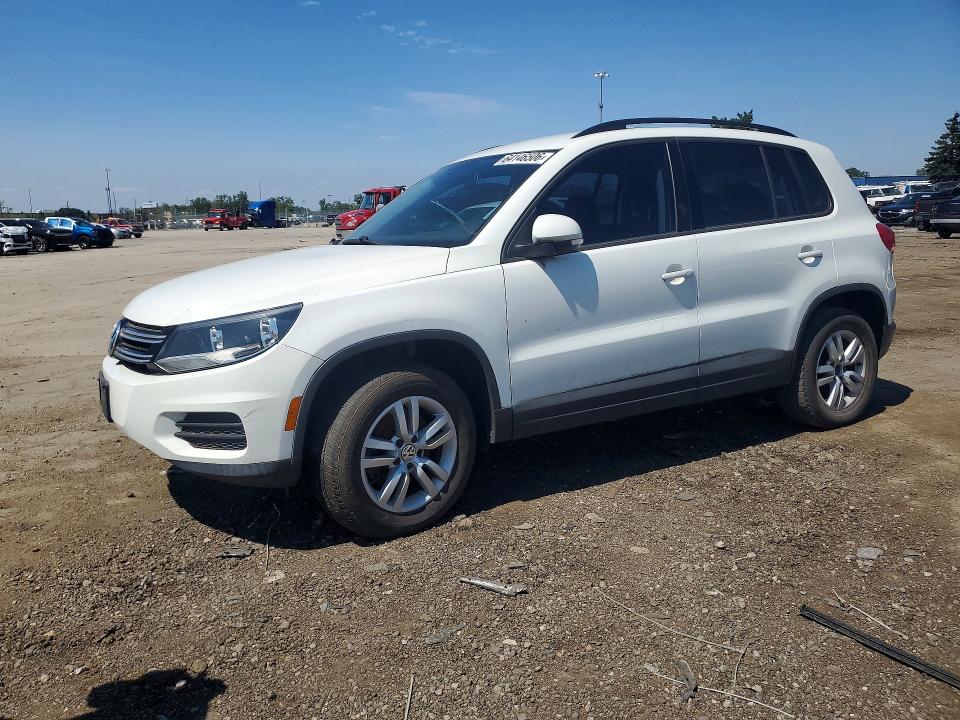 2016 Volkswagen Tiguan VIN WVGBV7AX2GW557218 COPART salvage auction — FRONT END, Salvage Title, sold $1,700 on 2026-08-14 (photo 1)
