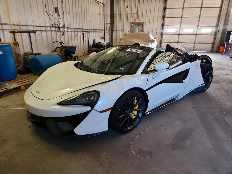 2018 Mclaren 570s VIN SBM13FAA7JW004851 COPART salvage auction — SIDE, Tx - Salvage Vehicle Title (P), sold $40,250 on 2026-09-08 (photo 1)