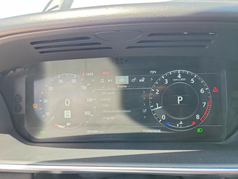 2022 Land Rover Range Rover Sport VIN SALWR2SUXNA218761 COPART salvage auction — FRONT END, Tx - Salvage Vehicle Title, sold $14,100 on 2026-08-20 (photo 9)