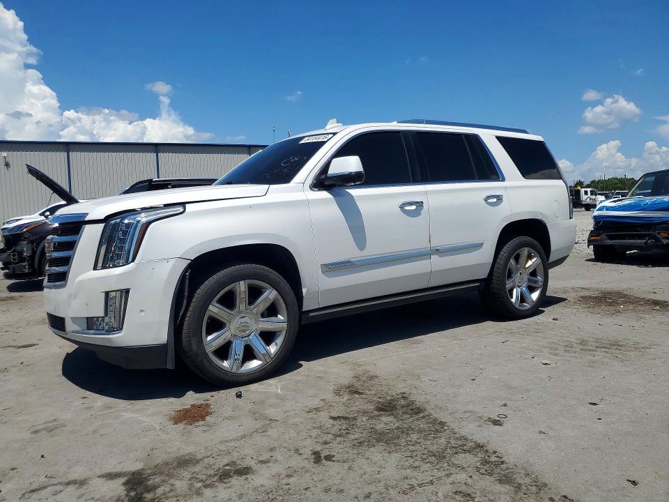 2018 Cadillac Escalade VIN 1GYS3CKJ8JR256997 COPART salvage auction — FRONT END, Fl - Certificate Of Title (P), sold $14,500 on 2026-09-19 (photo 1)