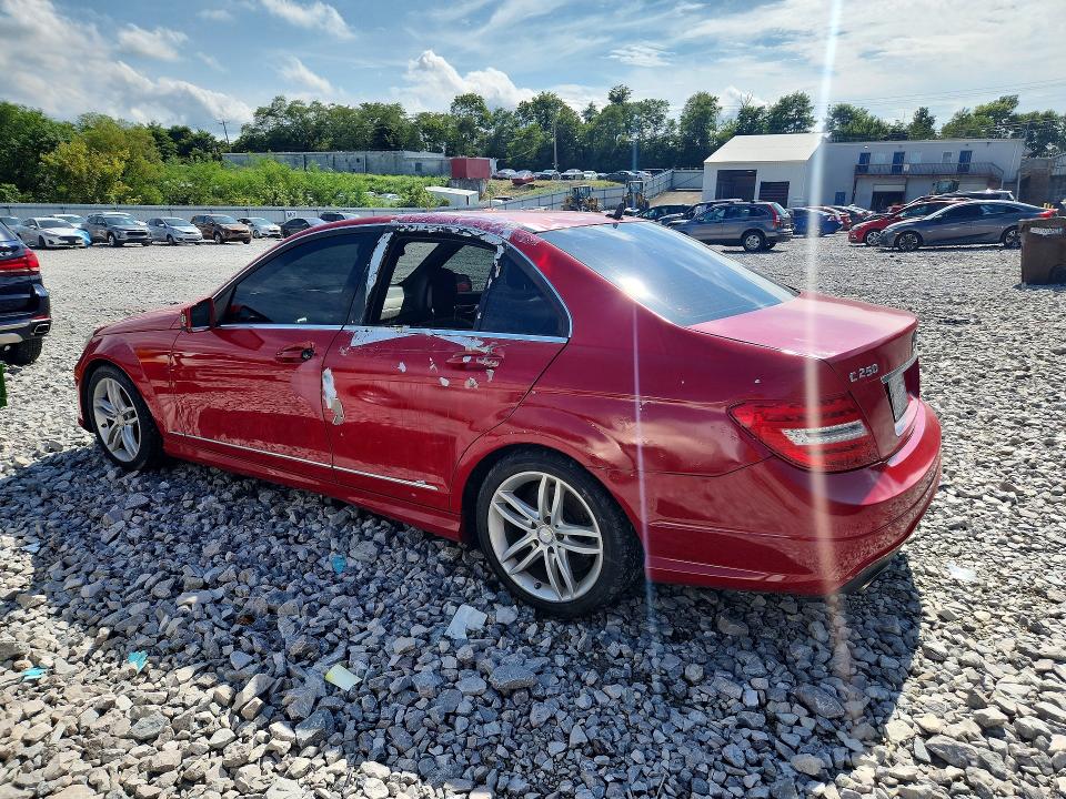 2013 Mercedes-benz C-klasse VIN WDDGF4HB5DA790850 COPART salvage auction — VANDALISM, OH - CERT OF TITLE-REBUILT SALVAGE, sold $550 on 2026-08-21 (photo 2)