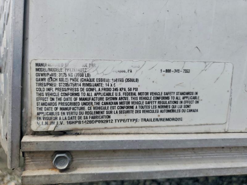1983 Haul mark ind Ppt7x14dt2 VIN 16HPB1428DP092912 COPART salvage auction — SIDE, NJ - BILL OF SALE, sold $150 on 2026-09-08 (photo 8)