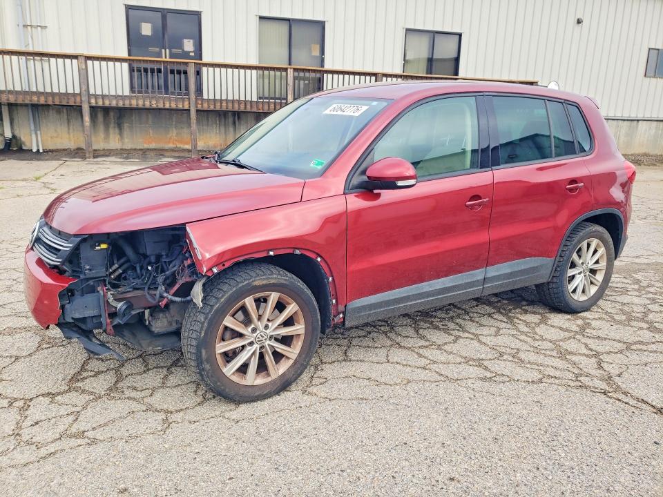 2014 Volkswagen Tiguan VIN WVGBV3AX6EW066074 COPART salvage auction — FRONT END, Va - Cert Of Title - Salvage, sold $1,200 on 2026-08-14 (photo 1)