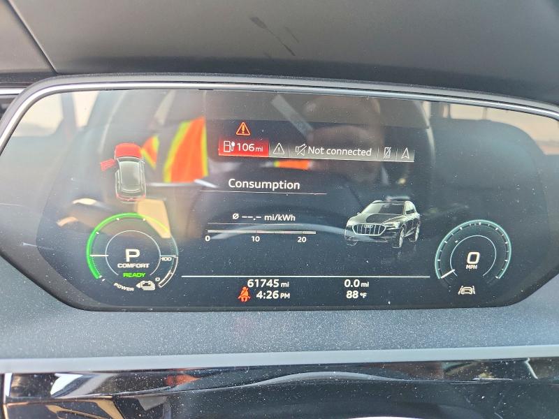 2019 Audi E-tron VIN WA1VABGE3KB022561 COPART salvage auction — FRONT END, Ca - Salvage Certificate, sold $15,700 on 2026-08-18 (photo 9)