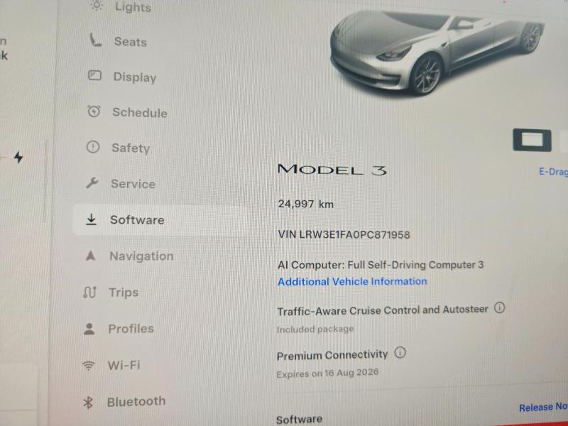 2023 Tesla Model 3 VIN LRW3E1FA0PC871958 COPART salvage auction — REAR END, Ab - Bos - Salvage, sold $9,800 on 2026-09-03 (photo 9)