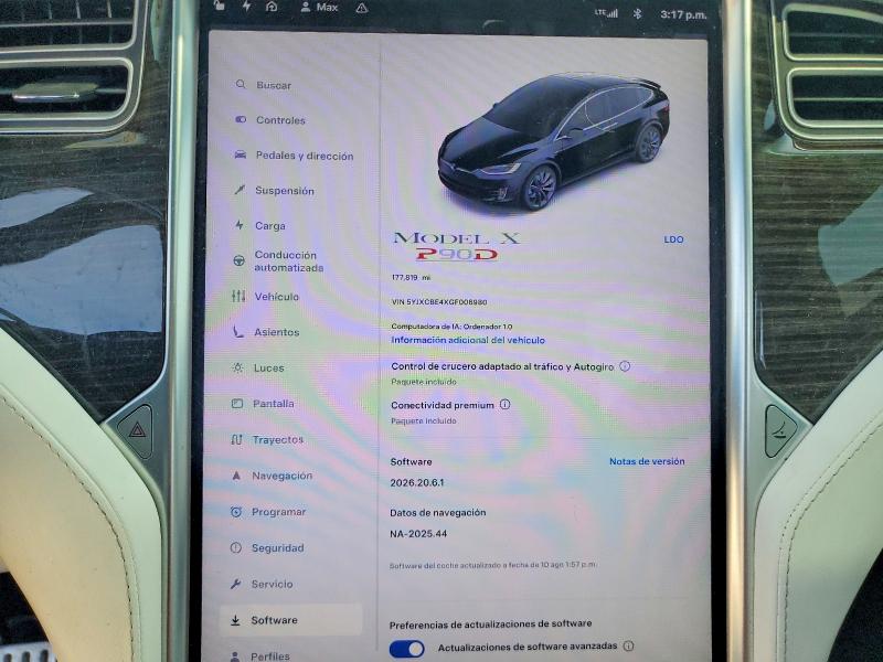 2016 Tesla Model x VIN 5YJXCBE4XGF006980 COPART salvage auction — FRONT END, WA - BILL OF SALE, sold $175 on 2026-08-25 (photo 9)