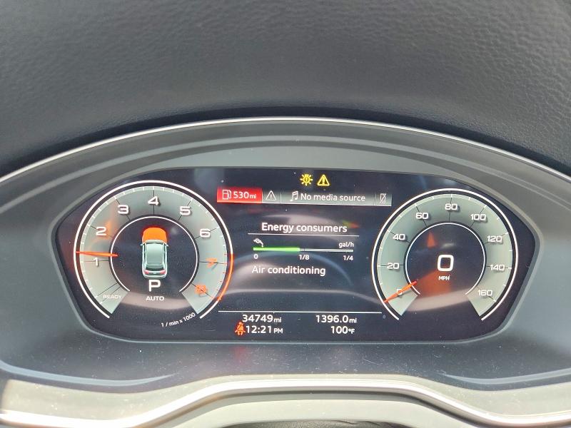 2021 Audi Q5 VIN WA1BAAFY2M2035653 COPART salvage auction — REAR END, TX - SALVAGE VEHICLE TITLE, sold $12,300 on 2026-08-20 (photo 9)