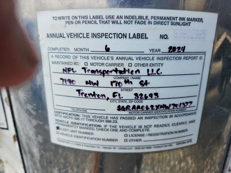 2017 Great dane trailers Trailer VIN 1GRAA062XHW701377 COPART salvage auction — FRONT END, CO - DIS/DLR/EXP ONLY SALVAGE TITLE (P), sold $3,200 on 2026-09-09 (photo 8)