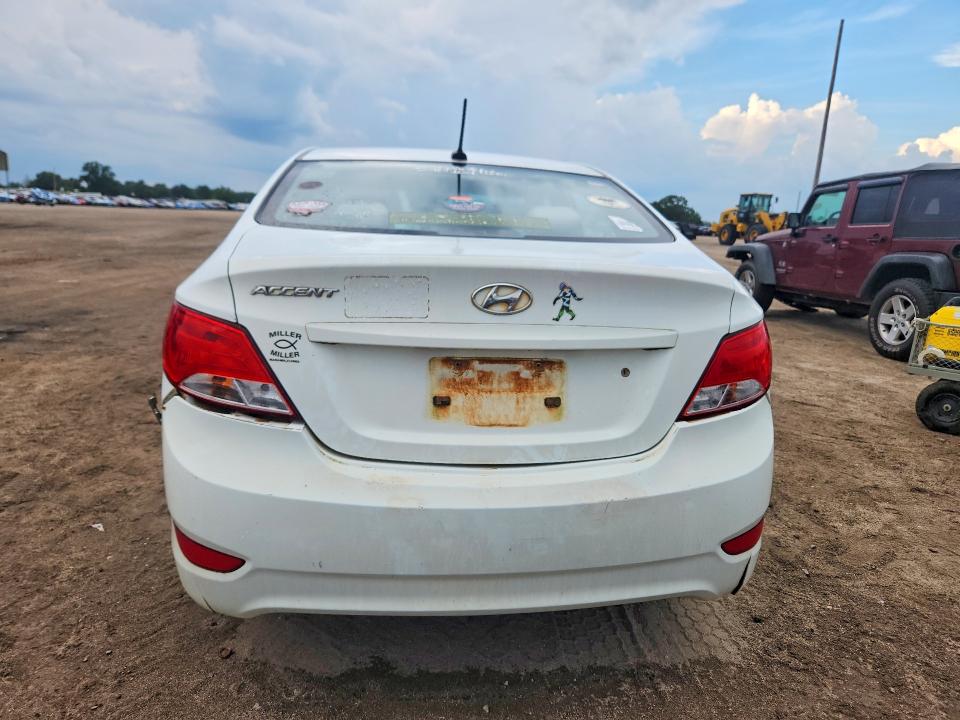 2016 Hyundai Accent VIN KMHCT4AE0GU114357 COPART salvage auction — REAR END, Fl - Certificate Of Title, sold $225 on 2026-09-10 (photo 6)