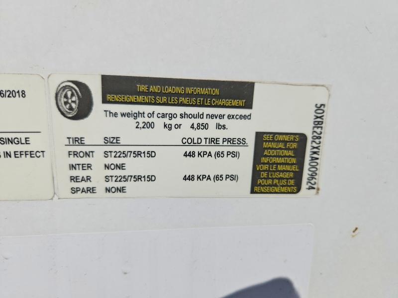 2019 Spartan cargo Unknown VIN 50XBE282XKA009624 COPART salvage auction — SIDE, NE - CERT OF TITLE-SALVAGE, sold $7,200 on 2026-10-01 (photo 9)