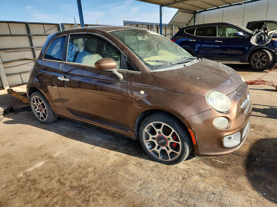 2013 Fiat 500 VIN 3C3CFFBR8DT596062 COPART salvage auction — REAR END, Tx - Certificate Of Title (P), sold $700 on 2026-08-14 (photo 4)