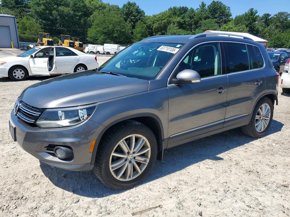 2013 Volkswagen Tiguan VIN WVGBV3AX4DW612515 COPART salvage auction — REAR END, Salvage Title, sold $400 on 2026-08-14 (photo 1)