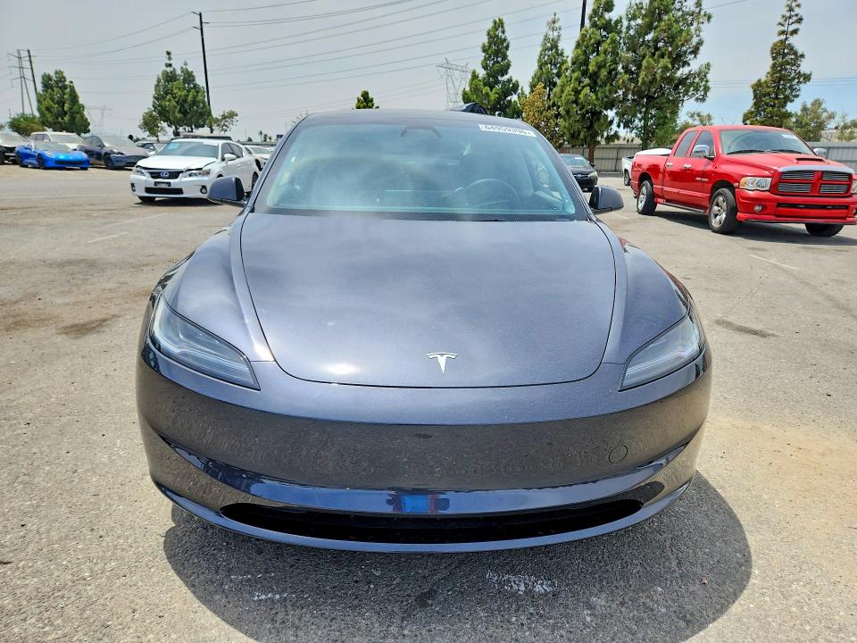 2025 Tesla Model 3 VIN 5YJ3E1EA4SF043590 COPART salvage auction — REAR END, Ca - Salvage Certificate, sold $9,000 on 2026-10-08 (photo 5)