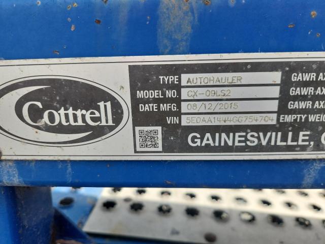 2016 Cottrell Unknown VIN 5E0AA1444GG754704 COPART salvage auction — NORMAL WEAR, FL - CERTIFICATE OF TITLE (P), sold $11,700 on 2026-09-15 (photo 8)
