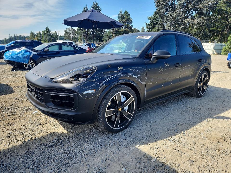 2021 Porsche Cayenne VIN WP1AF2AY4MDA36774 COPART salvage auction — FRONT END, ID - CERT OF TITLE -REBUILT SALVAGE, sold $30,250 on 2026-09-11 (photo 1)