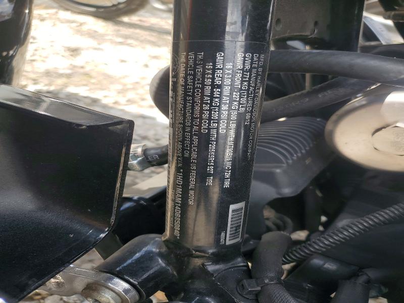 2013 Harley-davidson Fl VIN 1HD1MAM14DB850840 COPART salvage auction — SIDE, Oh - Cert Of Title-Salvage, sold $7,100 on 2026-09-10 (photo 8)
