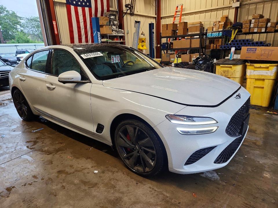 2023 Genesis G70 VIN KMTG54TE5PU109377 COPART salvage auction — SIDE, Salvage Title, sold $15,200 on 2026-08-28 (photo 4)