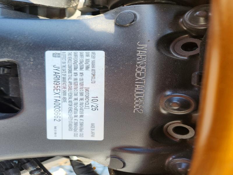 2026 Yamaha VIN JYARN95EXTA003662 COPART salvage auction — FRONT END, Ut - Salvage Certificate, sold $3,300 on 2026-08-25 (photo 8)