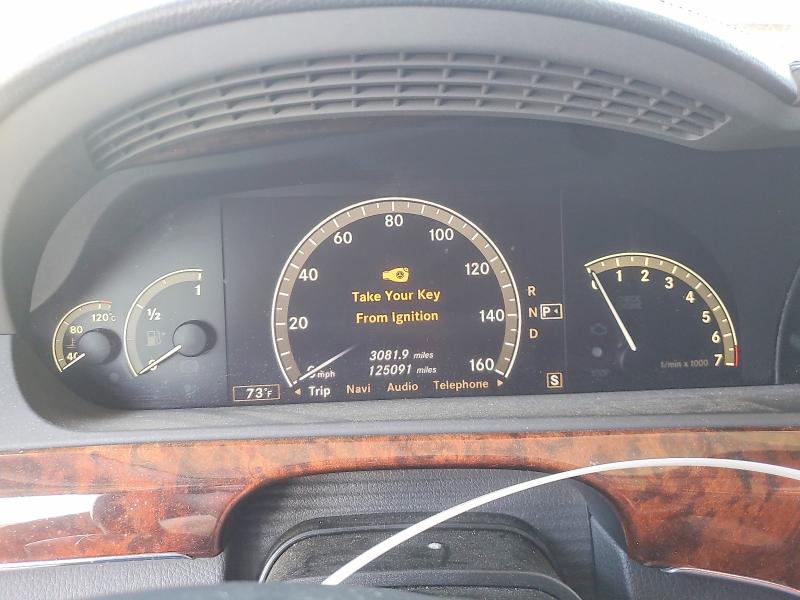 2008 Mercedes-benz S class VIN WDDNG71X38A170550 COPART salvage auction — MECHANICAL, CA - DIS/DLR/EXP ONLY CLEAN TITLE, sold $675 on 2026-08-13 (photo 9)