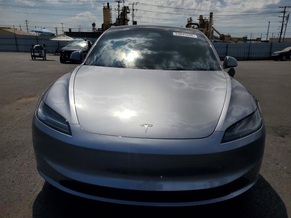 2025 Tesla Model 3 VIN 5YJ3E1EA8SF896476 COPART salvage auction — FRONT END, Ca - Salvage Certificate, sold $15,100 on 2026-09-02 (photo 5)