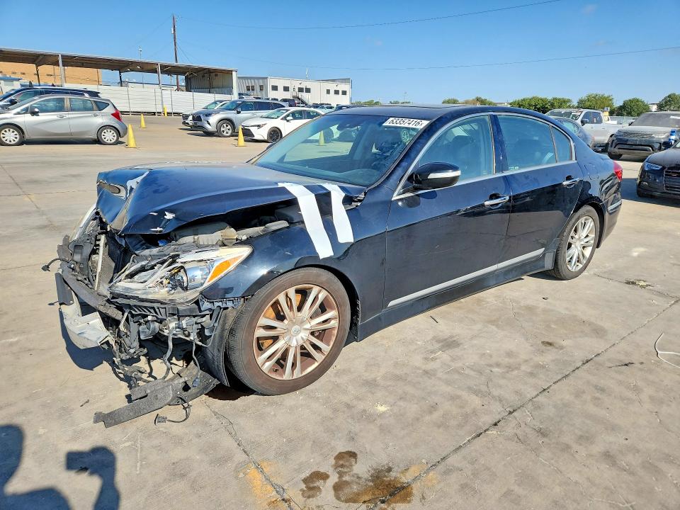 2012 Hyundai Genesis VIN KMHGC4DF0CU174784 COPART salvage auction — FRONT END, Tx - Cert Of Title-Rebuilt Salvage (P), sold $300 on 2026-09-03 (photo 1)