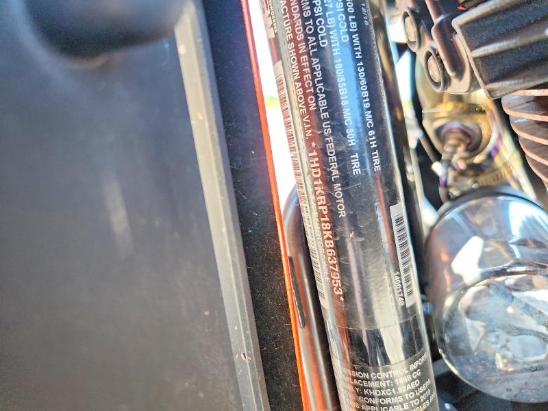 2019 Harley-davidson Fl VIN 1HD1KRP18KB637953 COPART salvage auction — SIDE, Oh - Cert Of Title-Salvage, sold $8,400 on 2026-09-03 (photo 9)